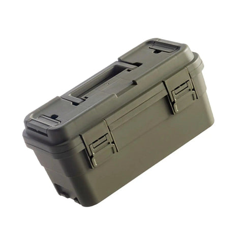 Boss Level Tool Box Organizers In 6.5L And 4L Sizes With Secure Locking Clasps, durable green case with closed latches