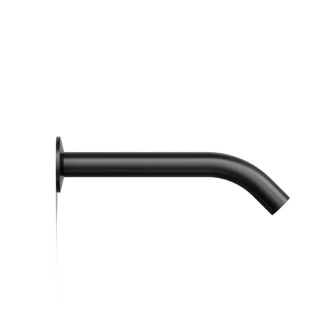 Side view of Components Wall Mount Bath Spout Non Diverter Matte Black Finish With NPT Connection in premium metal