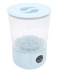 Rechargeable Cordless Mini Portable Washer With Turbo Water Tech Cleans Delicates Undies Socks And Towels With Gentle Kneading Action Dual Batteries, blue top view.