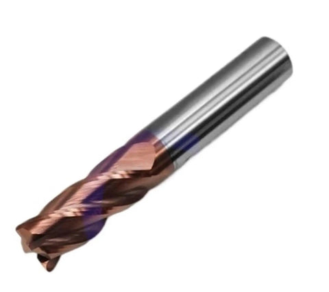 Heavy Duty 4 Flute Carbide End Mill Cutter With Tungsten Alloy Coating For Steel Metal Milling, 50mm length, 3.0mm thickness.