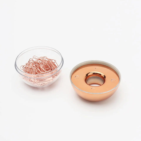 Magnetic Rose Gold Paper Clip Holder Dispenser With 100 Paper Clips Desk Office Organizer Apple Shape Design Luxury Home Decor Dope Gift Idea