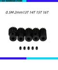RC Pinion Gear Set 0.5M 2mm Shaft 13T 14T 15T 16T For One Fourteen One Sixteen One Eighteen Arrma Mojave Granite Typhon Quake Grom Motor Gear Replacement with screws