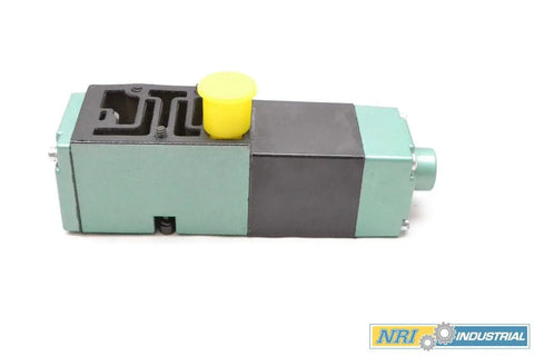 Heavy Duty Workhorse 150 Psi Solenoid Valve With 120V Ac Electric Coil Drop In Replacement 152Sa400k000030 D411718 top view with yellow cap for industrial use.