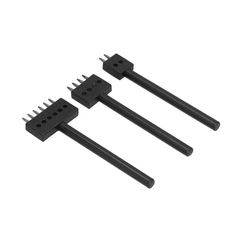 Pro Grade Leatherworking Tool Kit 3 Piece Cobbler Prong Chisel Set With 2 4 6 Tooth Row Hole Puncher Steel Punch Leather Craft Punch
