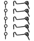 Rock Solid Top Shelf Cabin Swivel Hook And Eye Latch For Door Gate And Window Carbon Steel Heavy Duty Rust Resistant Security Lock 2 Inch 5 Pack Mounting screws included.