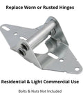 Heavy Duty 14 Gauge Galvanized Steel Garage Door Hinge Replacement For Sectional Doors No. 4 Upper Panel Hinge