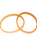 Top Shelf Planer Drive Belt Five Piece Polyurethane Build Orange Finish for Makita tools, featuring two toothed belts.