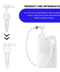 Quart Bottle Manual Fluid Pump With Hose 4cc Per Stroke Hand Pump demonstration of parts and usage instructions