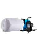 Heavy Duty Industrial Dust Collector With Beefy 1 HP Motor And Smooth Rolling Wheeled Cart Design sweeping 537 CFM airflow with collection bag.