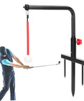 Golfer using Golf Swing Trainer Tool For Beginners And Pros, Durable Iron Swing Practice Tool, Indoor Or Outdoor Swinging Simulator