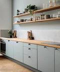 Modern kitchen with cabinets using Round Matte Black Knobs And Knurled Single Hole Pulls, 25 Pack, Solid Metal Cabinet Hardware For Drawers And Doors.