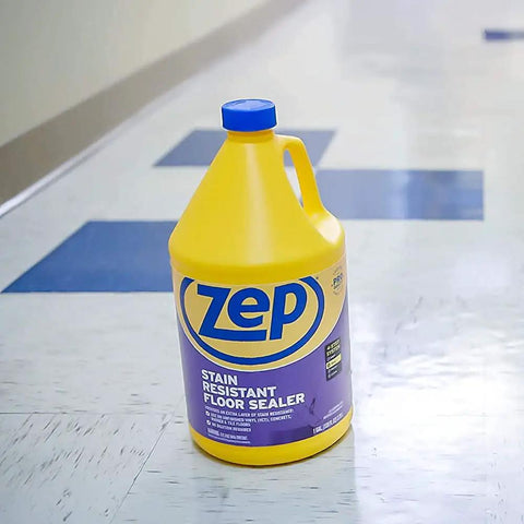 Badass Professional Floor Sealant With Tough Stain Guard For Vinyl Vct Concrete And Rubber Tile Ready To Use No Dilution Needed Boosts Fresh Shine And Keeps Polishing Power Fresh Longer Case Of Four One Gallon Jugs on a floor.