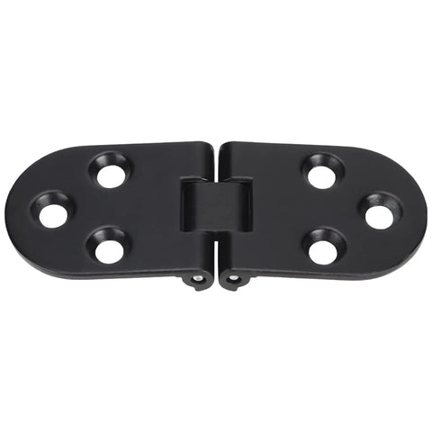 100 Percent New Flap Hinge Black Zinc Alloy Flip Hinge For Cabinets And More Versatile Hardware Accessory Great For Folding Table Tops Sewing Machine Counters Durable Construction Easy Install Heavy Duty Zinc Alloy Build For Long Lasting Performance, showing detailed hinge structure.