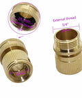 Hose Connector Adapter Kit With Copper Quick Connects For Three Quarter Inch Internal And External Threads Garden Irrigation And Car Wash Pipe Fittings 10 Pack brass 3/4 inch quick connect adapters, internal and external thread