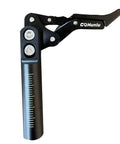 Black Dual Composite Scissor Wheel Lock Set For Wheelchairs showing close-up on lever mechanism and aluminum rod.
