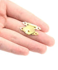 Hand holding Retro Vibe Mini Antique Iron Hasp Lock Set For Jewelry Boxes And Small Wooden Cases, 10 Pack Buckle Latch Hardware
