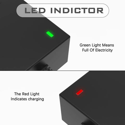 LED indicator on Universal 54.6V 2A Charger For 4.8V Li Ion Battery Packs shows green for charged, red for charging