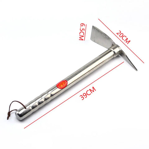 Two In One Garden Hoe And Pickaxe Stainless Steel Workhorse Yard Tool For Planting, Weeding, And Soil Turning, Lightweight, Durable