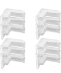 White PVC Corner Protectors For Tables And Cabinets, Heavy Duty Adhesive Edge Guards, 30 Pack shown in four stacks