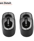 Close-up of two black rubber sun visor clip retainers for Classic MGB 1963 to 1980 and MG Midget 1962 to 1979, DIY install, 2-pack