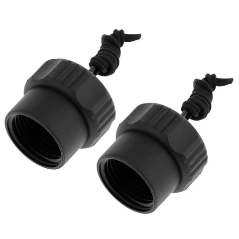 Ultra Lightweight Scuba Tank Valve Plug With Lanyard For DIN 200 Bar Or 300 Bar Regulators, Slick Two Pack Replacement Dust Plug Protectors
