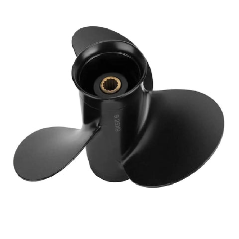Nine And A Quarter Inch Propeller With Nine Pitch For Mercury Four Stroke Outboard Motors Fourteen Spline Right Hand Rotation Three Blade Aluminum Propeller Nine Point Two Five Inch Diameter By Nine Pitch For Boats Under Fifty MPH