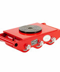 Heavy Duty Machinery Moving Skates With Pu Wheels And 360 Rotating Anti Slip Trays For Knocking Out Massive Equipment Moves Like A Boss red moving skate with rotating tray and wheels.