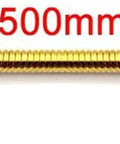 Heavy Hitter Gold Toilet Hose For Bathroom Fixtures With One Half Inch Angle Valve Connector Drip Free No Sweat Install Premium Stainless Steel Plumbing Supply 19 7 Inches Long showing 500mm length and G 1/2" connectors.