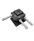 Ultra Precision Rotary Tilt Table For Knockout Micro Positioning With Rock Solid Aluminum Alloy Setup Platform Built Tough, showing dual control knobs.