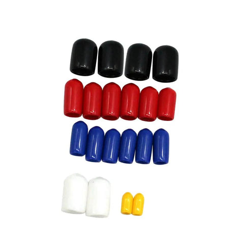20 Piece Assorted Vacuum Line Caps Kit for Chevy Engines, One Eighth, Three Sixteenths, One Quarter, Three Eighths, Five Sixteenths Inch Caps displayed.