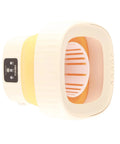 Hella Compact Foldable Mini Washing Machine 6 Liter Portable Washer For Baby Clothes Quick Clean Gentle Cycle Drains Fast Super Handy For Dorm Rooms And Tiny Apartments Effortlessly. Close-up view highlighting yellow design and washing drum.