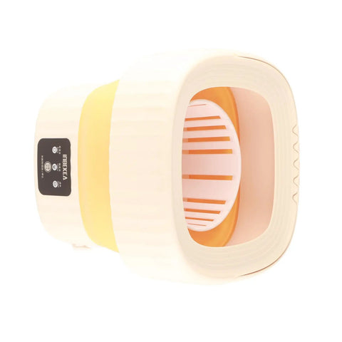 Hella Compact Foldable Mini Washing Machine 6 Liter Portable Washer For Baby Clothes Quick Clean Gentle Cycle Drains Fast Super Handy For Dorm Rooms And Tiny Apartments Effortlessly. Close-up view highlighting yellow design and washing drum.
