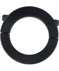 Solid Steel Two Piece Shaft Collar Clamp Ring Black Oxide Finish 40mm Fits Workshop Machinery Tight Grip Keeps Surfaces Mint Clean Low Profile Recessed Screw Heads Ensure Safer Handling Great For Flexible Shafts Or Compact Equipment For Shop Jobs. black steel split shaft collar, front view