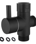 Super Tough 3 Way Shower Diverter Valve With Solid Brass Build And Seamless 1 Inlet To 2 Outlet Switching featuring a heavy-duty black brass construction.