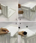 Assembly process of white Rolling Storage Cart With Wheels, Slim 3 Tier Narrow Mobile Shelving Unit, Space Saver For Kitchen