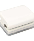 3 Hole Puncher Handheld For Loose Leaf Paper A7 A4 5 Sheets 70g Capacity, white compact design, metal punches visible