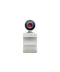 Game Changing 1080p HD Webcam For Laptops With Built In Mic And Privacy Shutter, front view with lens and stand.
