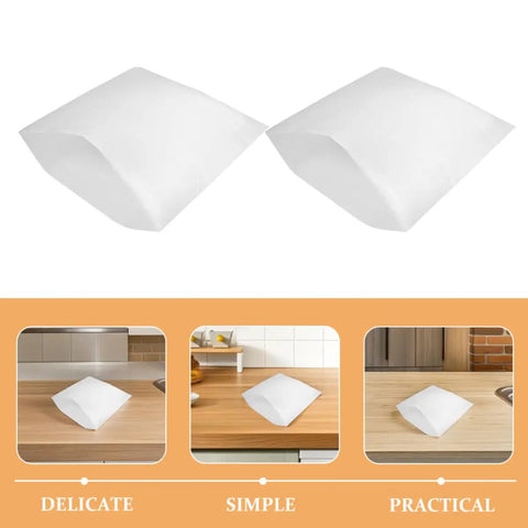 White EPE Foam Pouches 25 Pack for Fragile Glassware and Delicate Electronics displayed on countertops