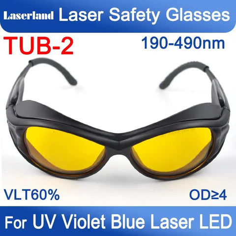 Top Shelf Protective Goggles For Violet And Blue Laser Projects Clear View Optics OD6 safety sunglasses with yellow lenses.