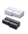 Durable Zinc Alloy Cabinet Hinged Knee Brace Concealed Door Electric Box Connector Hardware Perfect For Furniture DIY Projects Upkeep And Smart Home Makeovers Right Fit And Easy Install 2 Pcs Silver in white and black colors.