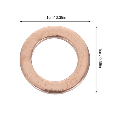 Copper Sealing Washers Kit 0.4 Inch Diameter 40 Pcs, corrosion resistant, shown with 1cm diameter measurement.