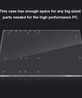 Open Frame Acrylic Base Stand For ATX Motherboard Rigs, Ultra Transparent 4mm Acrylic, space for large GPUs, front view.