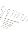 250 Piece Cotter Pin And Hairpin Assortment Kit With Zinc Plated Steel Pins And R Clips Includes Common Sizes Like 1.6x25mm Through 4x60mm Cotter Pins And Multiple R Clip Sizes For Quick Gear Fixes