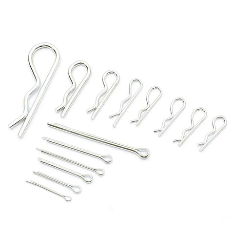 250 Piece Cotter Pin And Hairpin Assortment Kit With Zinc Plated Steel Pins And R Clips Includes Common Sizes Like 1.6x25mm Through 4x60mm Cotter Pins And Multiple R Clip Sizes For Quick Gear Fixes