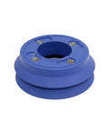 Vacuum Suction Cup With Threaded Mount, Round Rubber Gripping Part That Grabs Materials Securely, NBR Wear-Resistant, Oil-Resistant Body, Recessed Center Design, Built For Equipment Setups And Factory Use VA DBD100 blue threaded vacuum cup with recessed center