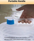Close-up of hand holding the Foldable Water Storage Bags Set 2 Pack 8L Each Telescopic Emergency Jug With Faucet Portable Handle