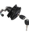 Rugged Heavy Duty Tubular Cam Lock For RV Cabinets And Toolboxes in black finish, zinc alloy, with two keys visible