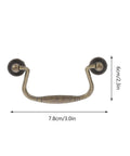 Vintage Zinc Alloy Cabinet Handles 4 Sets Dope Retro Metal Furniture Pulls For Drawers Cupboards And Doors Replacement Cabinet Hardware For Kitchen And Bathroom Durable Wardrobe And Drawer Pulls With Classic Rustic Style shown with dimensions.