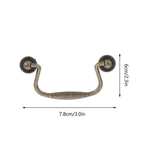 Vintage Zinc Alloy Cabinet Handles 4 Sets Dope Retro Metal Furniture Pulls For Drawers Cupboards And Doors Replacement Cabinet Hardware For Kitchen And Bathroom Durable Wardrobe And Drawer Pulls With Classic Rustic Style shown with dimensions.