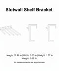 Heavy Duty Slotwall Shelf Brackets For 18mm Slatwall Channels, Silver Iron, Built Tough For Retail Displays, shown in schematic view